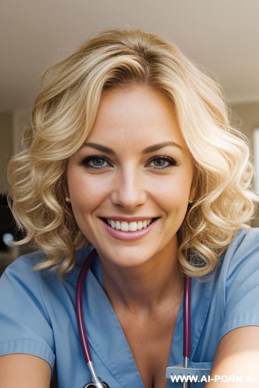 (nurse) (close up) (bending down) (smiling) - #main