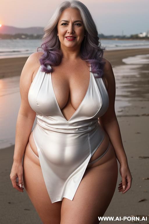 sexy old gilf bbw. pleated leather skirt showing panties. see through silk blouse. - #main