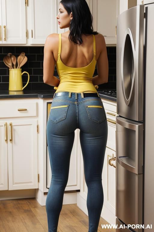 (yellow tank top) (tight jeans) - #main