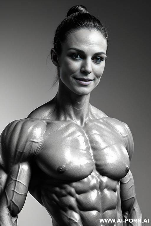 ((gray background)), (naked), (nude), ((very slender most muscular british fbb woman actress k. knightley only)), ((((nude sinewy slender beautiful pretty smiling british fbb muscle woman actress k. - #main