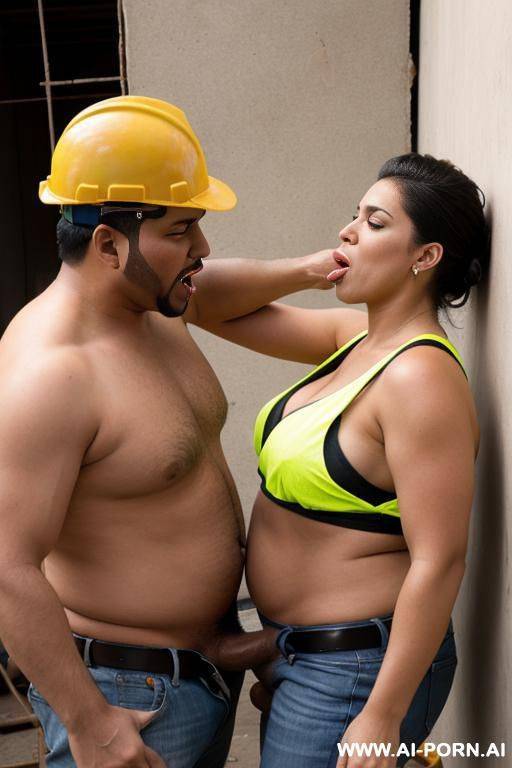 a transwoman sucking a fat latino construction worker who have huge dick - #main
