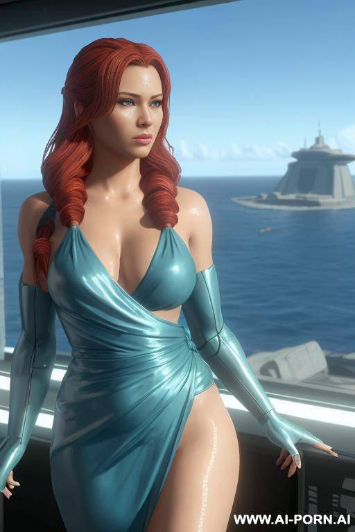 ai actress ai-babe-tilly-norman in action film with heavy mechsuit and scifi-rifle. metal gear solid mechs in the background, a starship in the sky. futuristic battle scene. hyper-detailed ai art by universal studios - #main