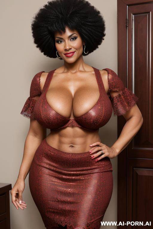 (afro american hot tall milf) (full body shot) (huge boobs) (hot abs) - #main