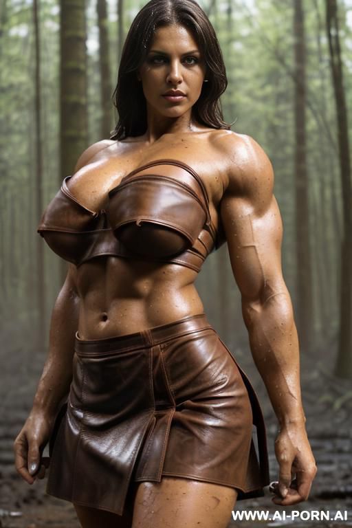 ((full body view, double biceps front pose)), (((very beautiful and muscular giantess with broad shoulders and huge biceps))), ((((colossally broad shoulders, huge shoulder muscles, gigantic biceps, - #main