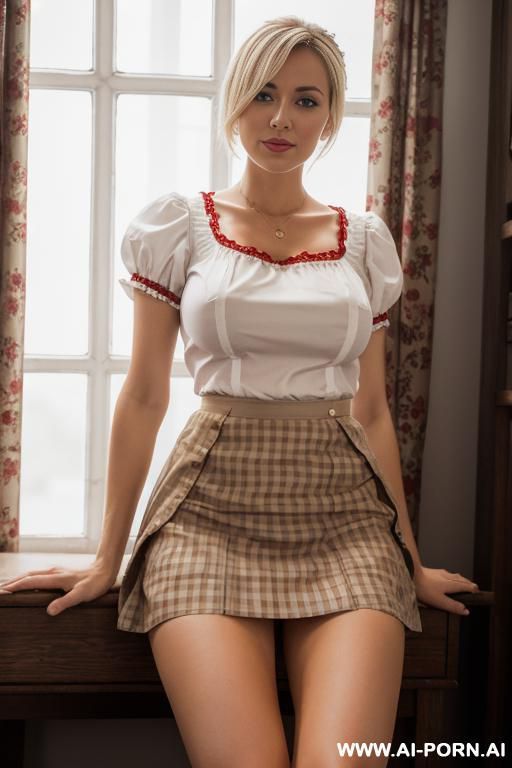 girl in red dress laid on bed with legs apart showing panties - #main