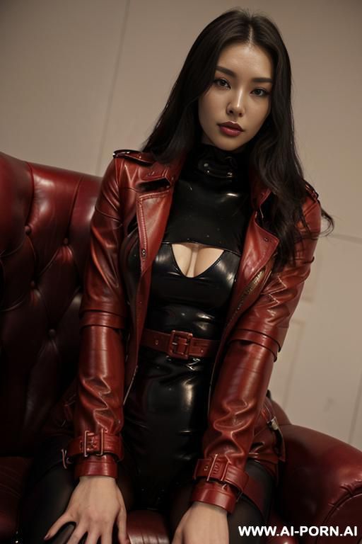 red leather trench coat - #main