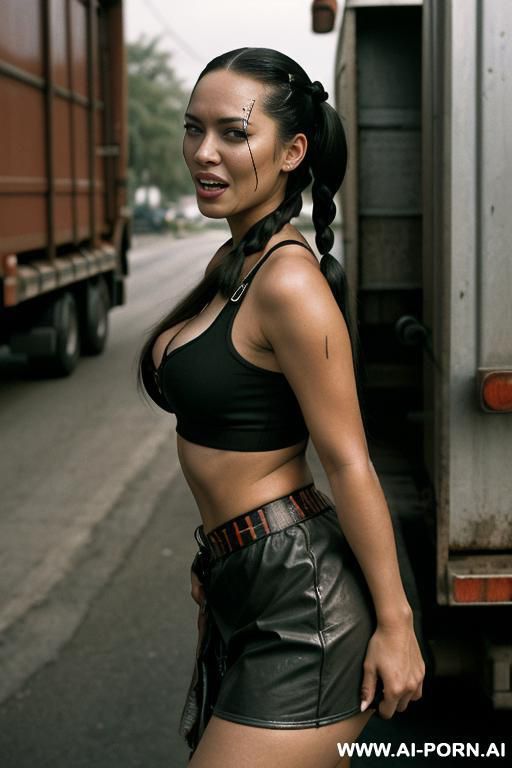 a woman with large, bare breasts is pumping milk from her breast. - #main