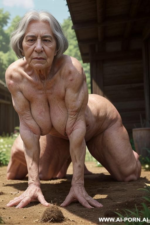 most-realistic photo!!, totally naked old granny (very-old grandma!)) ((a hundred!!!-year-old!! grandmother!!!)) (((extremely!-eldery!-granny!!!))) ((so-eldery-granny-as-possible!!)) (body, skin, face is very-aged!!!), - #main