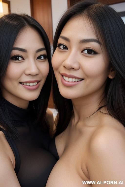 two stunning women, looking at viewer, perfect smile - #main