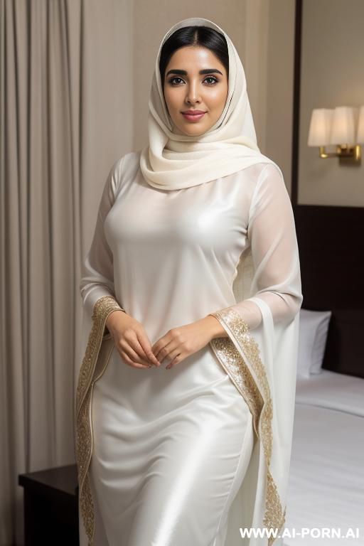 ((middle eastern)), (asin), ((shiny white dupatta )), (pretty face), (detailed face), (soft slutty smile), (perfect), (natural lighting), ((highly detailed photo)) - #main