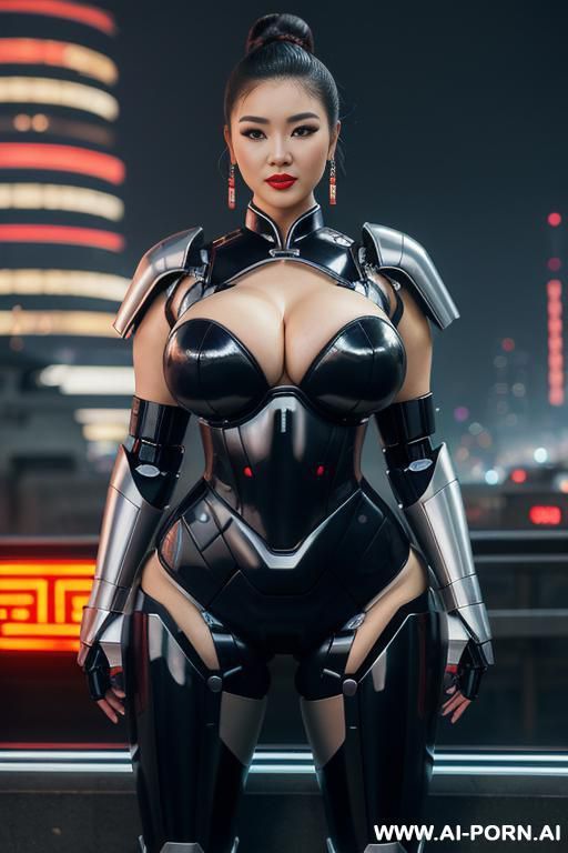 ((cyber chinese)), ((full lips)), ((cyber city background)), ((cyber armor)) - #main