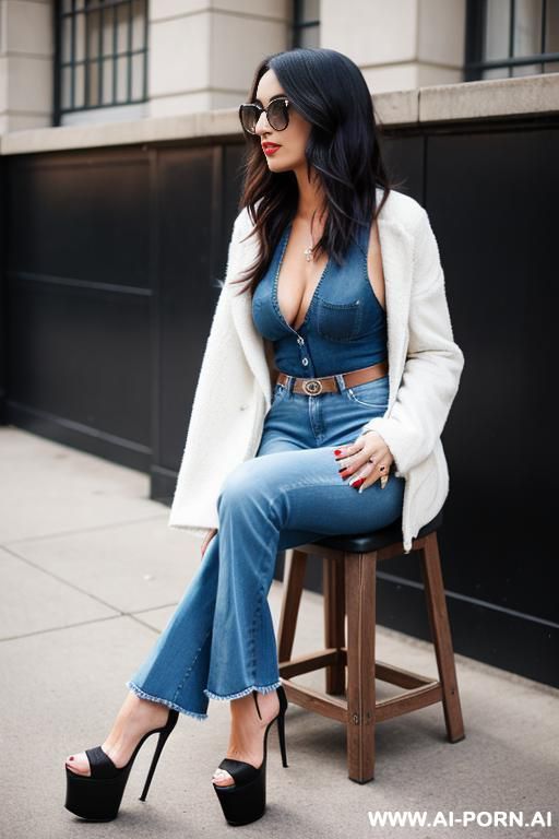 flare jeans, platform heels - #main