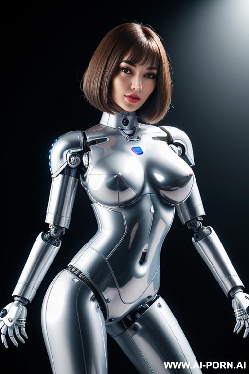 (beautiful very real very detailed angel robot mecc-tranformer style robo-cop robot doll total meccanical artificial robot body woman) with long black hair and black-white sky blue glossy glass - #main