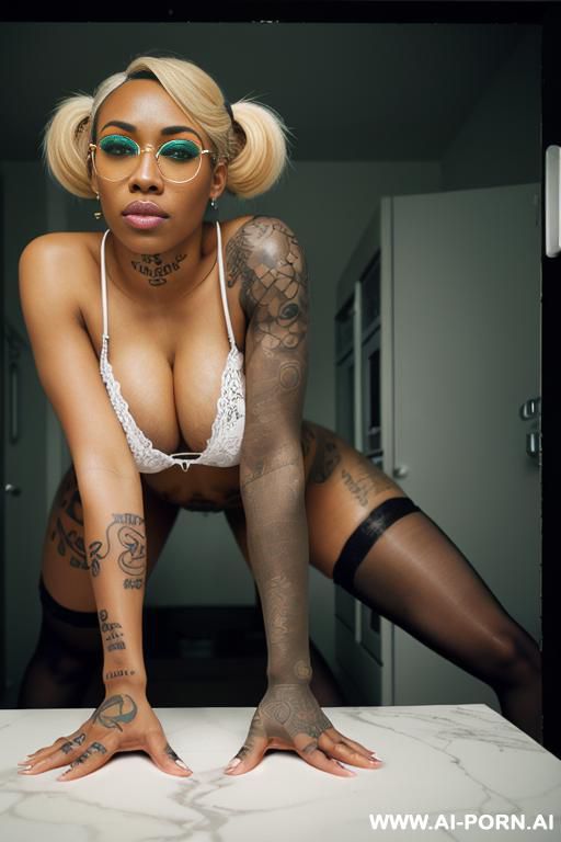 a black woman with her bent over - #main