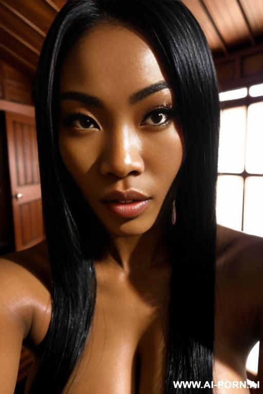 black asian african filipino goddess, perfect body, evil ritual room, extreme closeup, pov - #main