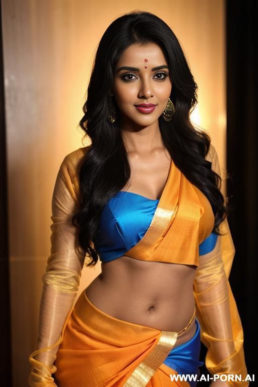 ((pornstar body)), ((pornstar face)), ((pornstar)), ((indian)), (asin), ((colorful fancy crew neck long sleeve sari )), (pornstar lips), (detailed face), (soft slutty smile), (perfect), (natural lighting), ((highly detailed photo)) - #main