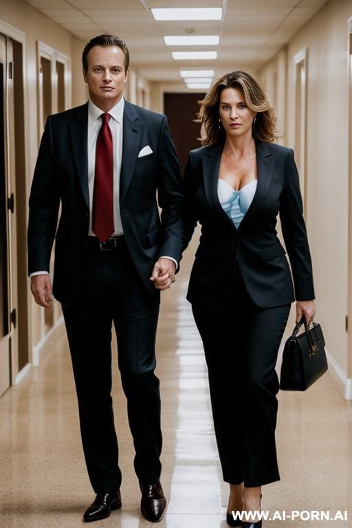 (suburban mom) (topless) (next to a man in a suit) - #main
