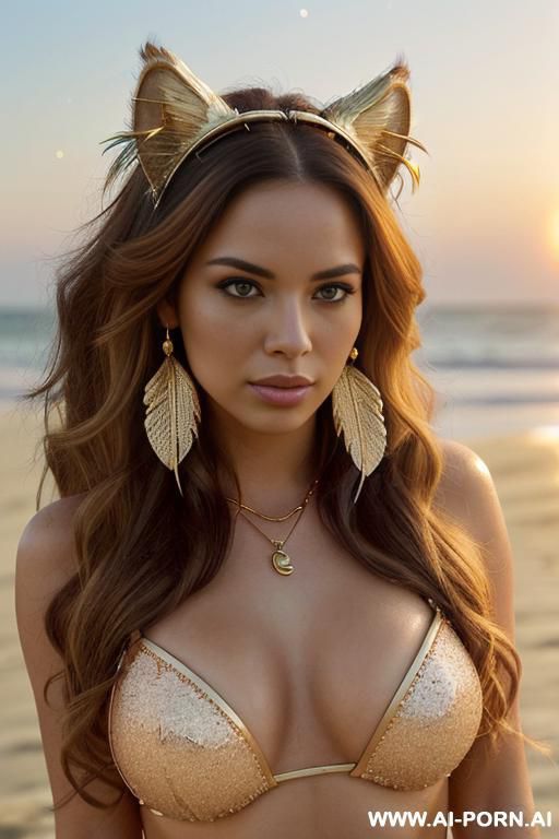 face, sexy, gorgeous, beautiful, ((gold feather on bikini)), ((random bikini fantasy)), ((roses)), ((eyes shw)), ((angel wings)), ((real actress from science-fiction movies face)), ((glitter)), ((long bu - #main