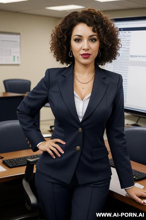 cute curly haired hispanic woman with brown hair - #main