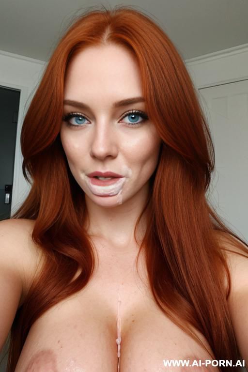 ginger long hair. fit body. massive tits. cum on boobs only - #main