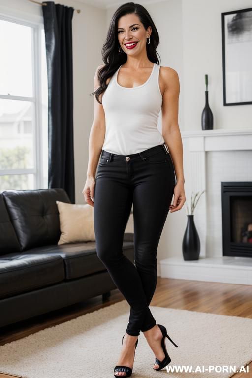 (suburban mom) (black jeans) (tank top) - #main