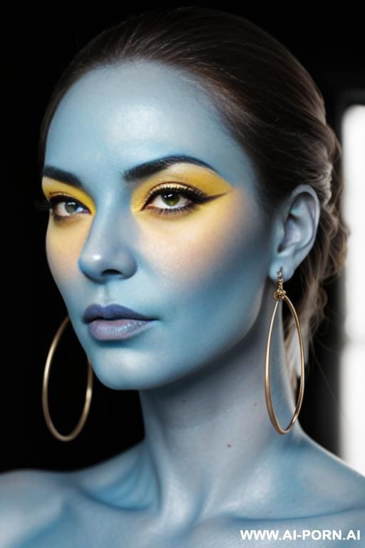 blue skin, yellow eyes - #main