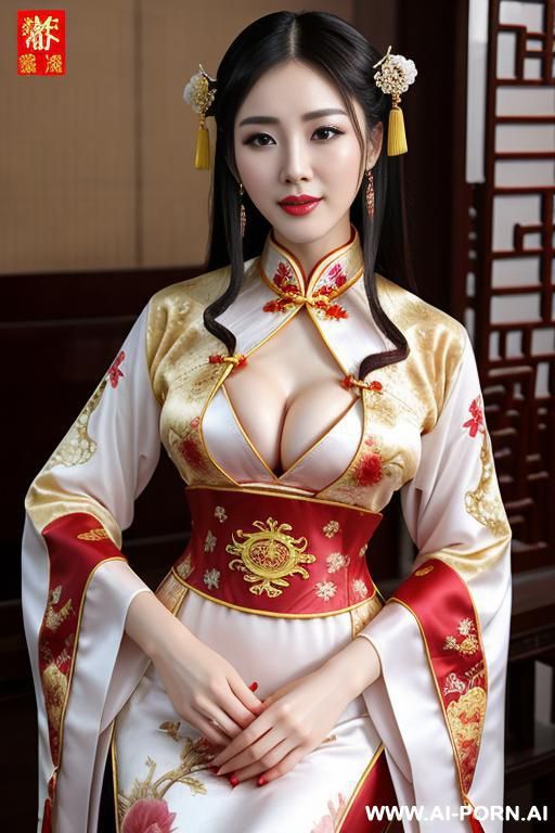 empress of china, use traditional chinese dress, wet dream, dream, lust face. - #main