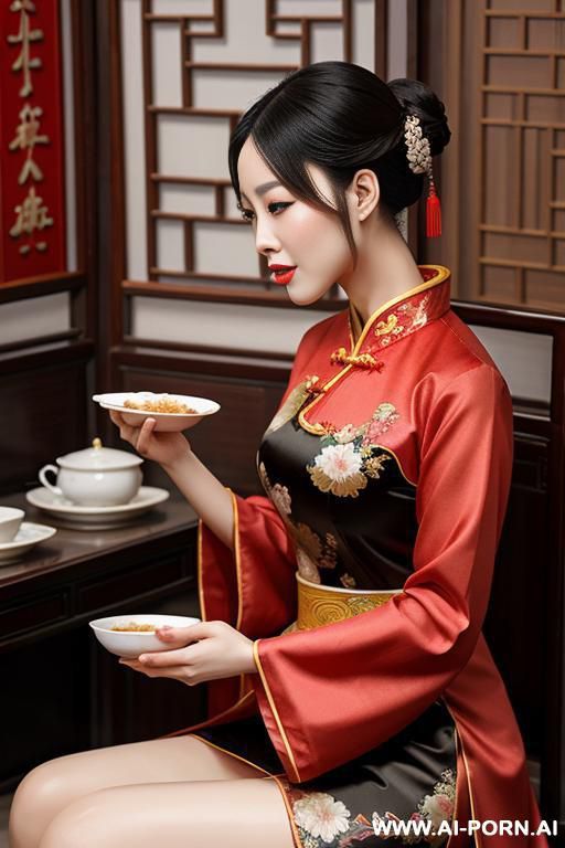 empress of china, use traditional chinese dress, feeding - #main