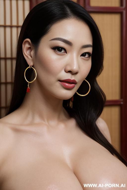 medieval chinese, body, beautiful natural boobs, extremely pretty, model, full lips, button nose, eye contact, ahegao, hoop earrings, naked - #main