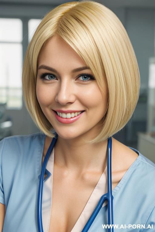 (close up) (smiling) (bending down) (nurse) (scrubs) - #main