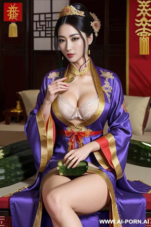 ((empress of china)) ((chinese royal robes and royal lingerie)), ((giant cucumbers)), ((look cucumbers)) - #main