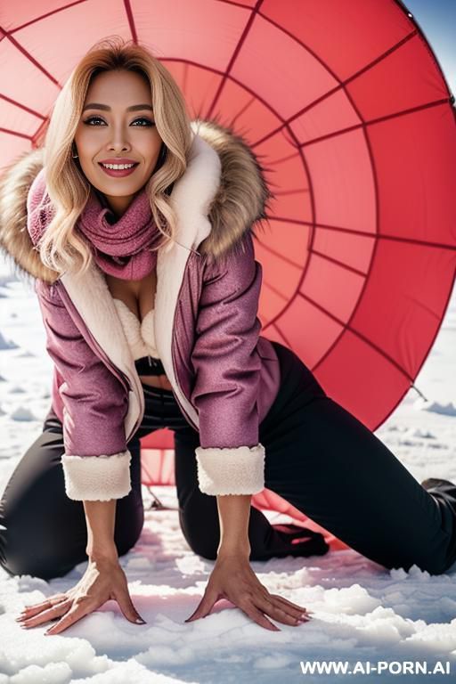 a woman in a luxurious fur coat on her naked body (lots of fur more) - #main