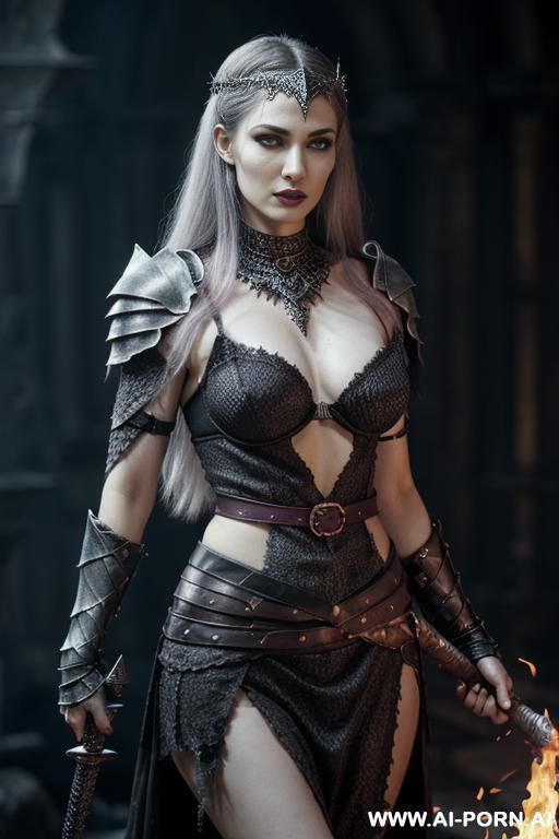 (dark sorceress), looking at viewer, (eye contact), (topless), arrogant posture, detailed face, (cruel looking face), ultra realistic, terrible eyes, (agressive shaded makeup), highly detailed skin, pallid - #main