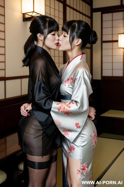 kimono, actor, torn pantyhose, hugging, - #main