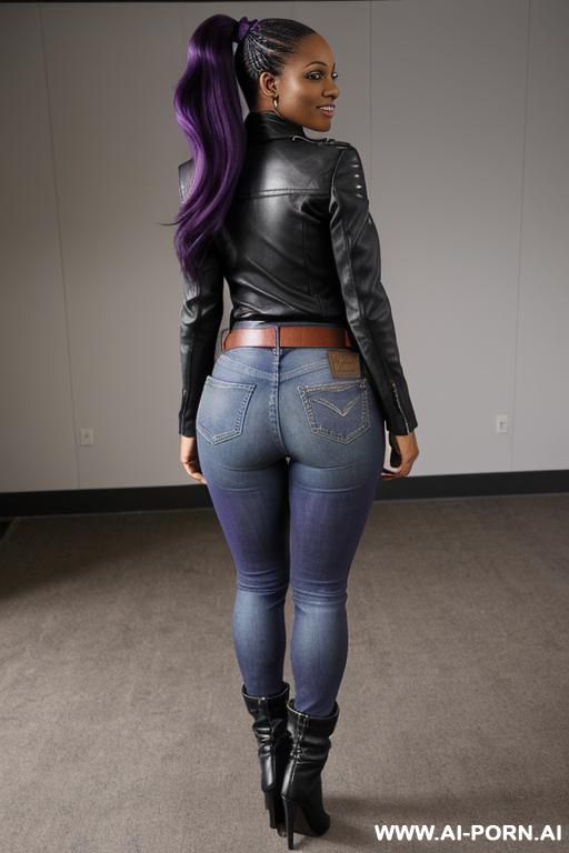 ebony jeans ass boots belt full body - #main