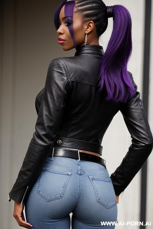 ebony jeans ass belt full body - #main