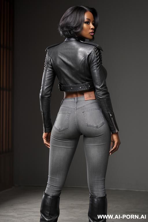 (ebony granny) (apple bottom jeans) (hot abs) (full body shot) (high boots) (big cleavage) - #main