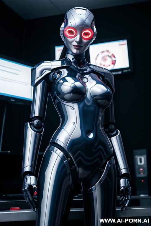 a robot woman fingering her asshole as she looks at the camera - #main