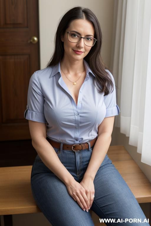 wearing glasses. big thighs. - #main