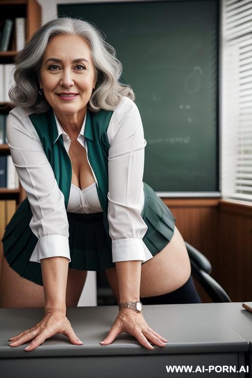 matured old milf, wrinkles, wrinkled skin, aging marks, extremely tanned skin, ((long saggy old boobs)), animal print 1 piece, perfect eyes, big ass. - #main