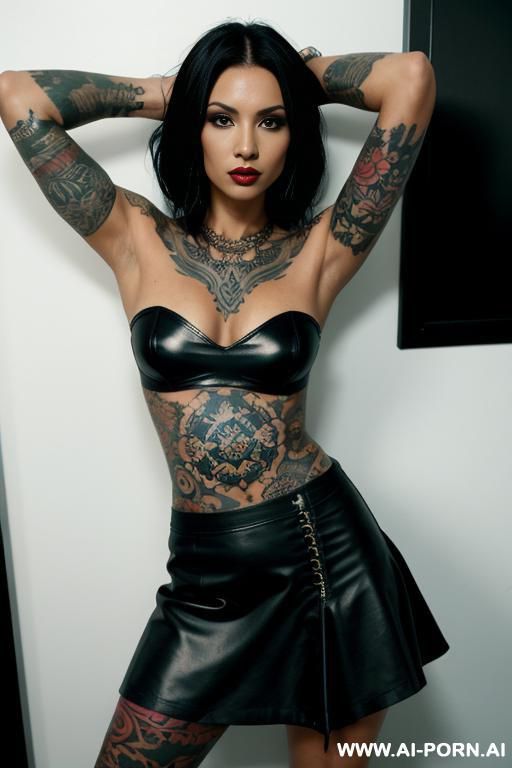 tattoos, tube top, skirt, tattoos - #main