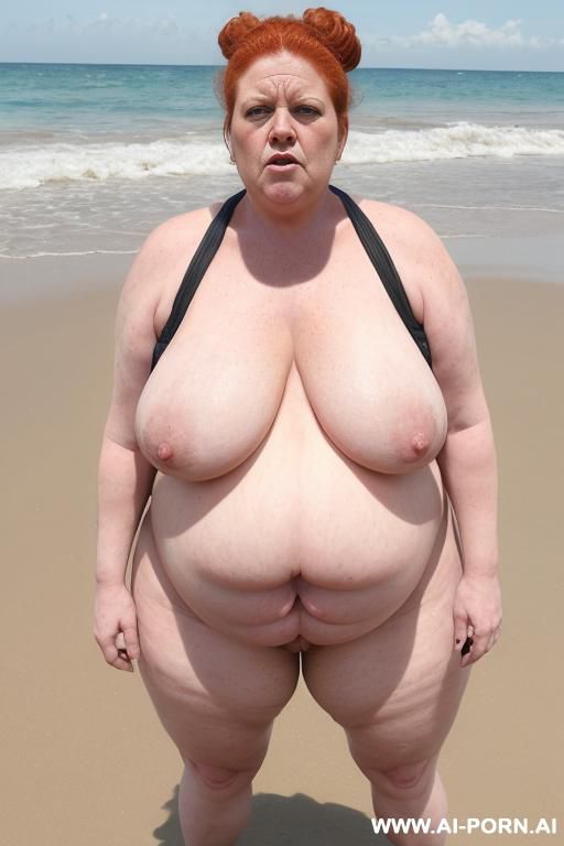 extreme obese bbw , naked, outdoor, walking, tails, front view - #main