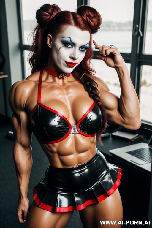 sexy lady in a panty girdle. bow tie, keep same makeup, colourfull outfit, beautifull face - #main