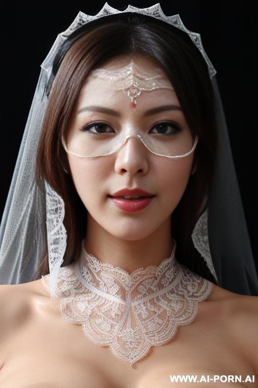 pet collar, monstrous, (((lace veil covering eyes only))) hiding her eyes secrecy - #main