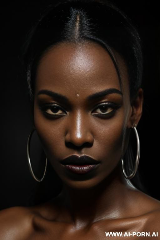 skin sexy armpits, sexy thick perky busty body lip, wide jaw, seductive horny look, black dark skin, dark lights - #main