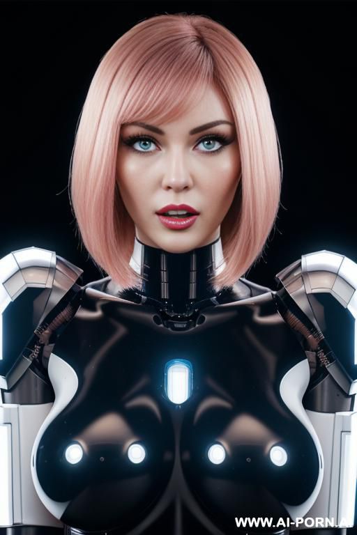 (beautiful realistic very detailed quality imk, very sensual male with penis ,realistic robot tranformer style robo-cop robot doll total meccanical artificial robot body woman) , with long black hair - #main