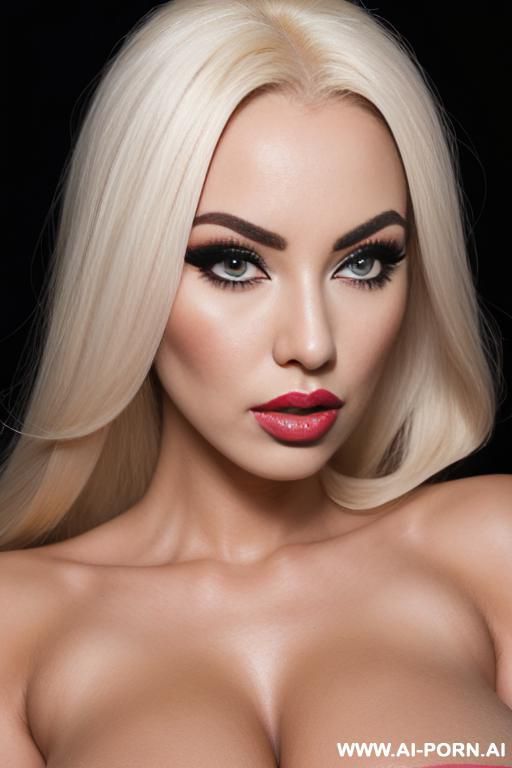 bimbo, bimbofication, tanned, gigantic fake breasts, lip injections, gigantic fake lips,, dollification, big dramatic eyelashes, long nails, blonde - #main