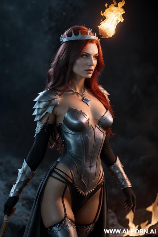 (topless), (nude breasts), dominant pose, (eye contact), looking at viewer, arrogant look, cruel woman, arrogant face, ultra realistic, slender body, (((sharp breasts))), dark ash skin, (((dark gray - #main