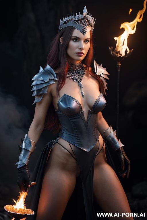 ((topless)), (nude breast), dominant pose, (eye contact), looking at viewer, arrogant look, cruel woman, arrogant face, ultra realistic, slender body, (((sharp breasts))), ash skin, (((dark gray ash - #main
