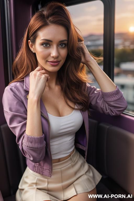 (russian supermodel), ((happy expression)), ((arabic matte skin)), ((glossy lips)), ((long straight voluminous auburn brown fluffy wavy two-tone long hair with hairband)), ((perfect round perky boobs)), - #main
